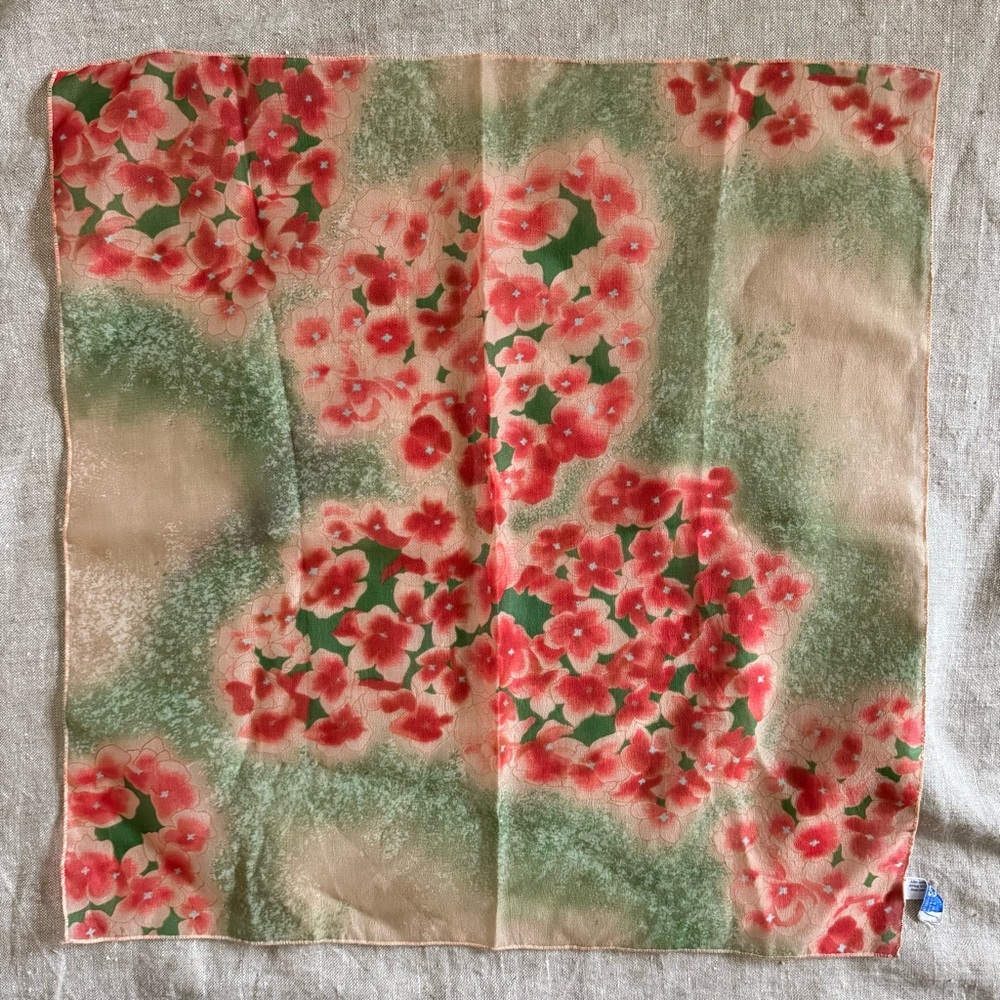 vintage chiffon scarf lot orange & green - Picture 9 of 11